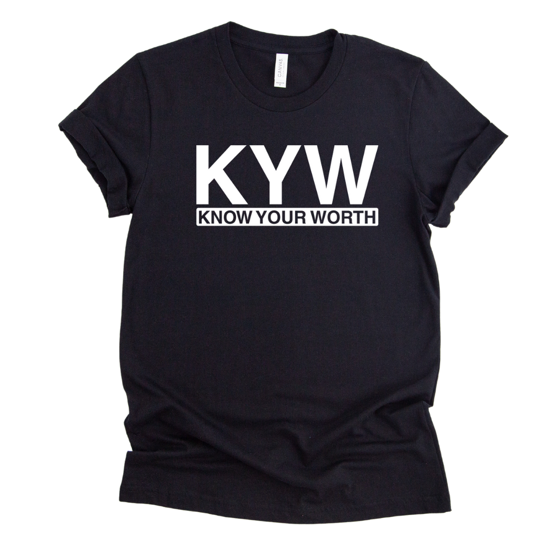 Know Your Worth T-shirt (Black/White)
