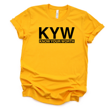 Load image into Gallery viewer, Know Your Worth T-shirt (Black/White)
