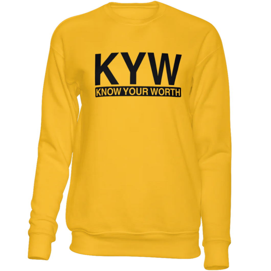 Know Your Worth Statement Sweatshirt (Gold/Black)