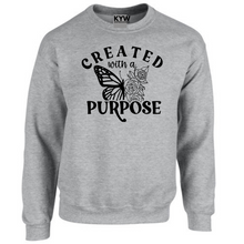 Load image into Gallery viewer, Created with a Purpose Butterfly Sweatshirt
